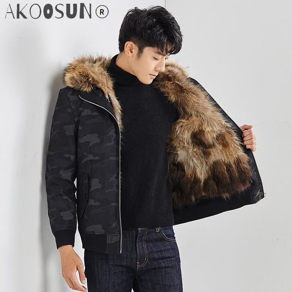 men's leather & faux akoosun 2021 real fur coat men parka winter jacket for natural raccoon liner short mens parkas 19883 kj3451, Black
men's leather & faux akoosun 2021 real fur coat men parka winter jacket for natural raccoon liner short mens parkas 19883 kj3451, Black