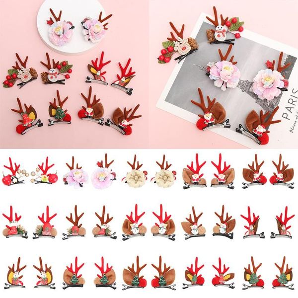 hair accessories ornaments pin christmas decorations santa claus children hairpin clip headwear, Slivery;white