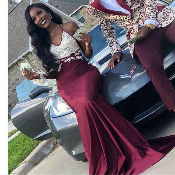 v-neck mermaid evening dresses spaghetti straps lace appliques sleeveless floor-length backless prom party dress robe de mariee, Black;red
v-neck mermaid evening dresses spaghetti straps lace appliques sleeveless floor-length backless prom party dress robe de mariee, Black;red