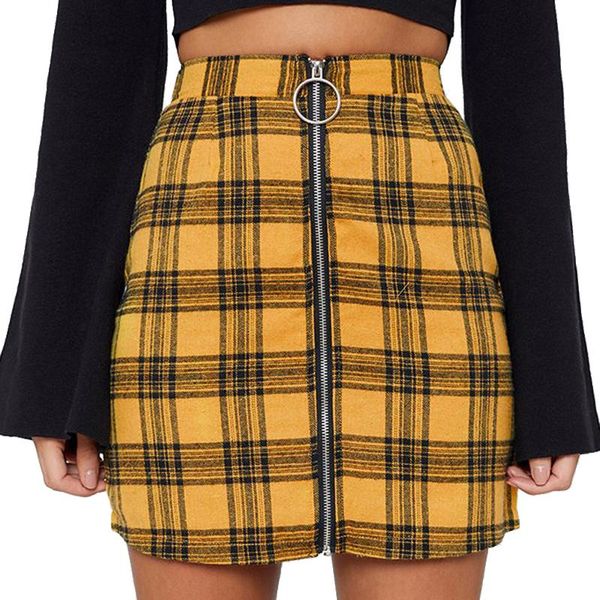 skirts women's zipper plaid patchwork skirt high waist slim mini summer casual short hip girls street office lady, Black
skirts women's zipper plaid patchwork skirt high waist slim mini summer casual short hip girls street office lady, Black