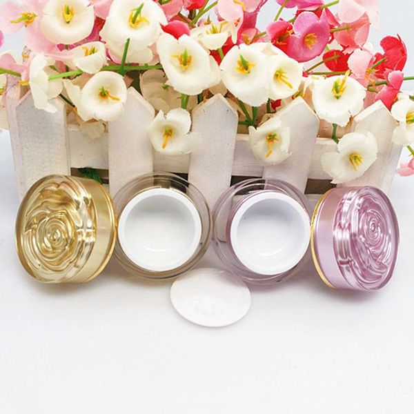 storage bottles & jars 5g acrylic cream jar rose flower lid cosmetic sample nail powder packing container gold pink purple color f077
storage bottles & jars 5g acrylic cream jar rose flower lid cosmetic sample nail powder packing container gold pink purple color f077