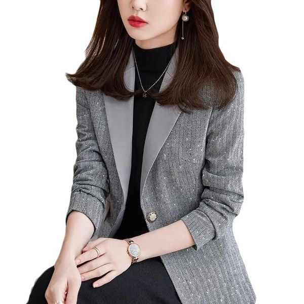 women's suits & blazers 2021 fashion women striped suit jacket spring autumn casual blazer plus size trench coat a buckle khaki chaquet, White;black
women's suits & blazers 2021 fashion women striped suit jacket spring autumn casual blazer plus size trench coat a buckle khaki chaquet, White;black