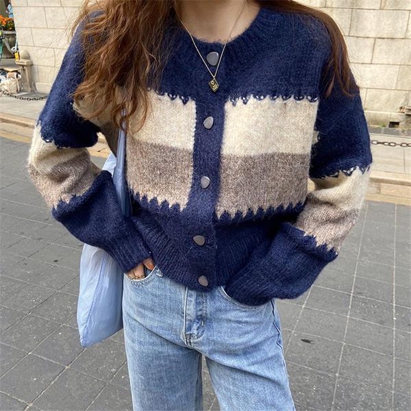 women's knits & tees women korean chic autumn winter 2021 striped cardigan o-neck casual sweater female vintage knitted jackets knitwea, White
women's knits & tees women korean chic autumn winter 2021 striped cardigan o-neck casual sweater female vintage knitted jackets knitwea, White