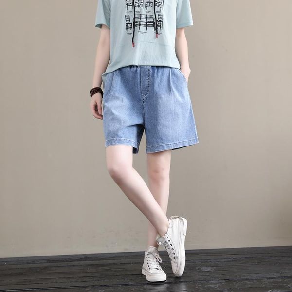 women's jeans denim shorts female 2021 summer solid color elastic waist women trosers loose causal wide leg pants, Blue
women's jeans denim shorts female 2021 summer solid color elastic waist women trosers loose causal wide leg pants, Blue