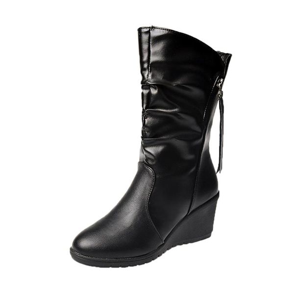 boots winter women cotton korean fashion wedge with high-heeled increased and cashmere, Black
boots winter women cotton korean fashion wedge with high-heeled increased and cashmere, Black