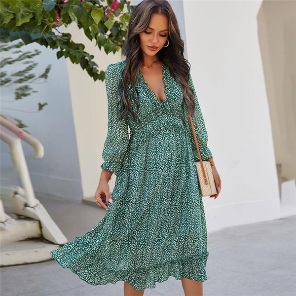 new spring v neck print dress women casual butterfly sleeve high waist dress for women summer chiffon, White
new spring v neck print dress women casual butterfly sleeve high waist dress for women summer chiffon, White