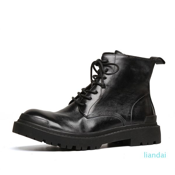 riancess / ruicai martin boots men's leather high british wind work clothes middle winter shoes, Black
riancess / ruicai martin boots men's leather high british wind work clothes middle winter shoes, Black