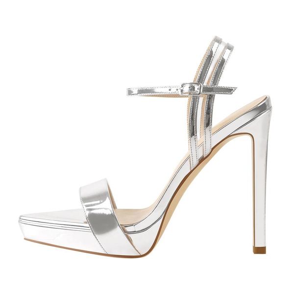 sandals richealnana women's silver pointed toe ankle strap platform stiletto summer buckle thin heel concise elegance office, Black
sandals richealnana women's silver pointed toe ankle strap platform stiletto summer buckle thin heel concise elegance office, Black