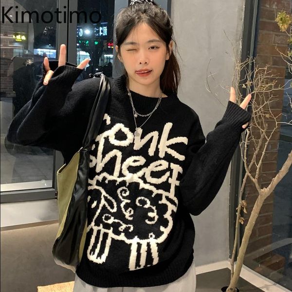 women's sweaters kimotimo cartoon printed pullover women 2021 autumn winter long sleeve o-neck sweater korean chic high-end temperament, White;black
women's sweaters kimotimo cartoon printed pullover women 2021 autumn winter long sleeve o-neck sweater korean chic high-end temperament, White;black