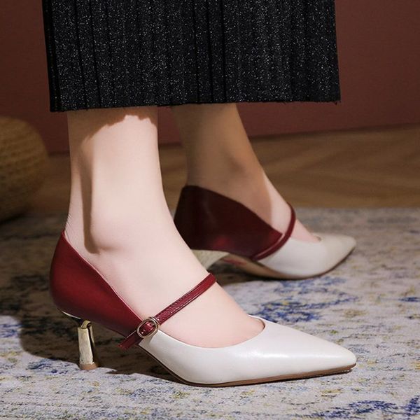 2021 Spring Autumn Women Mary Janes Shoes Patchwork Pumps Pointed Toe High Heels Dress Shoes Elegant Ladies Office Shoe 8931NDress Shoes, Wine red
2021 Spring Autumn Women Mary Janes Shoes Patchwork Pumps Pointed Toe High Heels Dress Shoes Elegant Ladies Office Shoe 8931NDress Shoes, Wine red