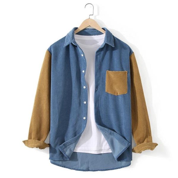 men's casual shirts men clothing 2021 corduroy color matching loose long-sleeved shirt cotton jacket trend youth korean version, White;black
men's casual shirts men clothing 2021 corduroy color matching loose long-sleeved shirt cotton jacket trend youth korean version, White;black