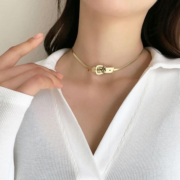 chokers 2021 watch buckle titanium steel gothic necklace for women korean fashion jewelry girl classic bone chain accessories, Golden;silver
chokers 2021 watch buckle titanium steel gothic necklace for women korean fashion jewelry girl classic bone chain accessories, Golden;silver