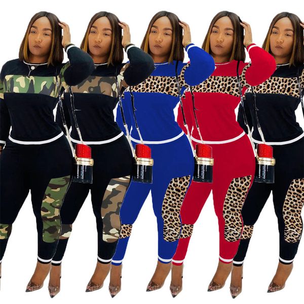 2021 new camouflage leopard printting patchwork long sleeve round neck t-shirt and trousers women winter casual suits nlxj, Gray
2021 new camouflage leopard printting patchwork long sleeve round neck t-shirt and trousers women winter casual suits nlxj, Gray
