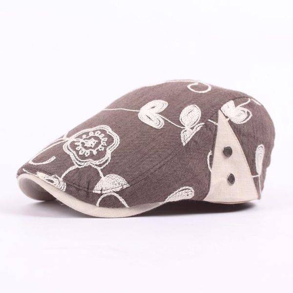 berets summer outdoor sports cotton caps for women casual peaked flower embroidery hats cap, Blue;gray
berets summer outdoor sports cotton caps for women casual peaked flower embroidery hats cap, Blue;gray