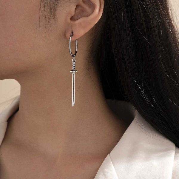 jewelry creative personality long minority temperament cool wind versatile sword handle earrings, Silver
jewelry creative personality long minority temperament cool wind versatile sword handle earrings, Silver