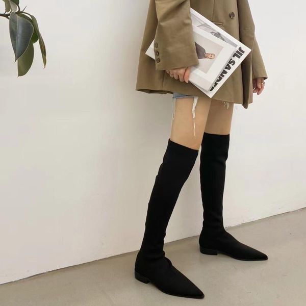 boots knitting women over the knee pointed toe black/brown flats heeled stretch booties fashion party pumps 2022 arrivals
boots knitting women over the knee pointed toe black/brown flats heeled stretch booties fashion party pumps 2022 arrivals