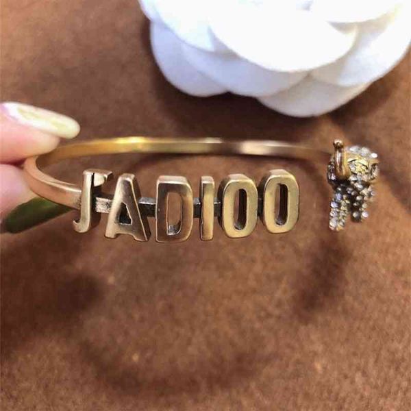 / home new letter elephant full diamond bracelet high version brass bracelet, Black