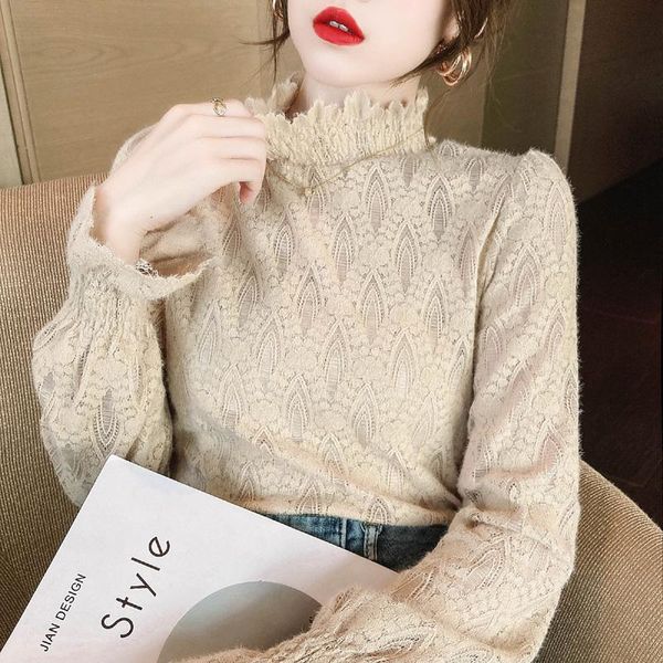 women's blouses & shirts blouse lace girl's shirt korean version slim fashion long sleeve casual stretch lady blusas houthion, White
women's blouses & shirts blouse lace girl's shirt korean version slim fashion long sleeve casual stretch lady blusas houthion, White