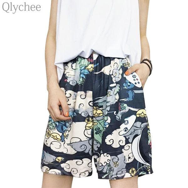 women's shorts qlychee panda pocket mid elastic waist trousers women men summer loose casual bottoms, White;black
women's shorts qlychee panda pocket mid elastic waist trousers women men summer loose casual bottoms, White;black