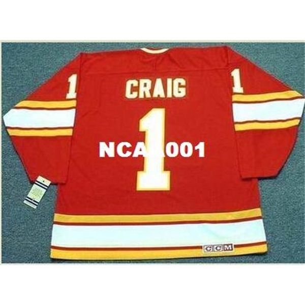 001s #1 jim craig atlanta flames 1980 ccm vintage retro away hockey jersey or custom any name or number retro jersey, Black
001s #1 jim craig atlanta flames 1980 ccm vintage retro away hockey jersey or custom any name or number retro jersey, Black