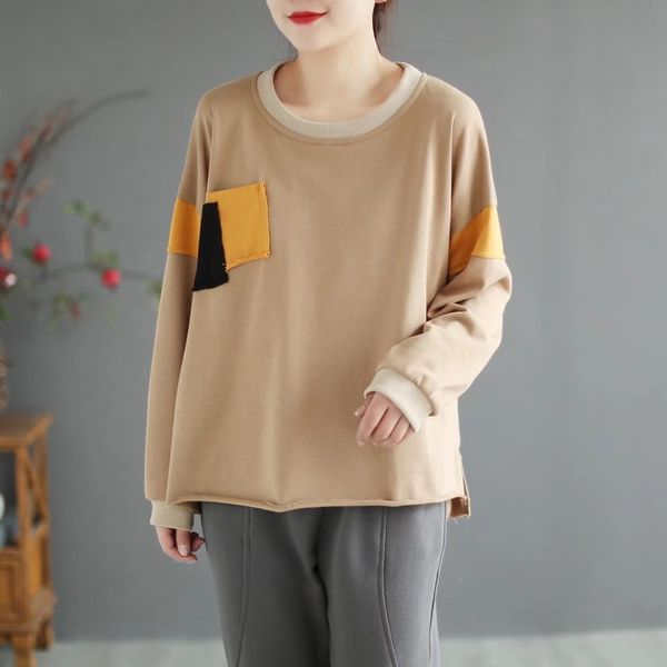 2021 spring fall new fashion unique chic retro patchwork long sleeve o-neck pullover sweatshirt office lady leisure vintage wo8h, Black
2021 spring fall new fashion unique chic retro patchwork long sleeve o-neck pullover sweatshirt office lady leisure vintage wo8h, Black