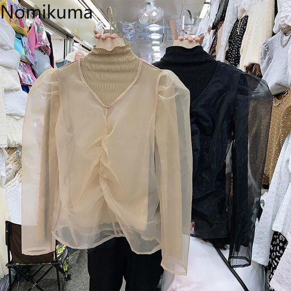 women's blouses & shirts nomikuma fashion turtleneck long sleeve two piece solid color korean chic female stylish all-match blouse blu, White
women's blouses & shirts nomikuma fashion turtleneck long sleeve two piece solid color korean chic female stylish all-match blouse blu, White
