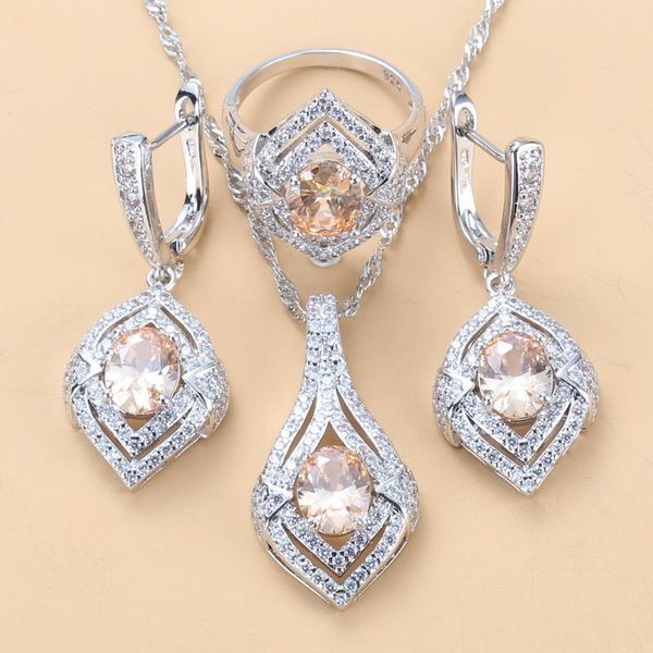 earrings & necklace understated luxury champagne zircon silver color 3pcs jewelry sets for women fashion vintage costume
earrings & necklace understated luxury champagne zircon silver color 3pcs jewelry sets for women fashion vintage costume