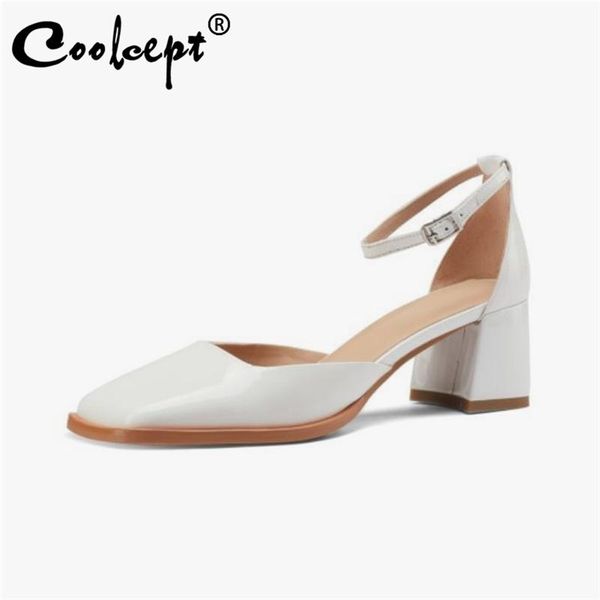sandals coolcept women fashion real leather thick high heels buckle strap square toe party shoes footwear size 34-39, Black
sandals coolcept women fashion real leather thick high heels buckle strap square toe party shoes footwear size 34-39, Black