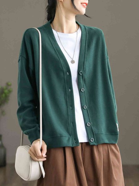 dza women's autumn small v-neck casual cardigan 2021 new versatile long sve loose et, Black;brown
dza women's autumn small v-neck casual cardigan 2021 new versatile long sve loose et, Black;brown