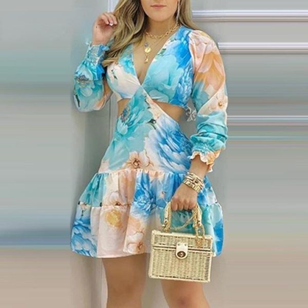casual dresses 2021 fashion floral print v-neck elegant women dress tied cutout backless vacation, Black;gray
casual dresses 2021 fashion floral print v-neck elegant women dress tied cutout backless vacation, Black;gray