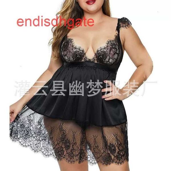 factory47c8sling mm lace 2020 fat pajamas large size perspective underwear, Black;white
factory47c8sling mm lace 2020 fat pajamas large size perspective underwear, Black;white