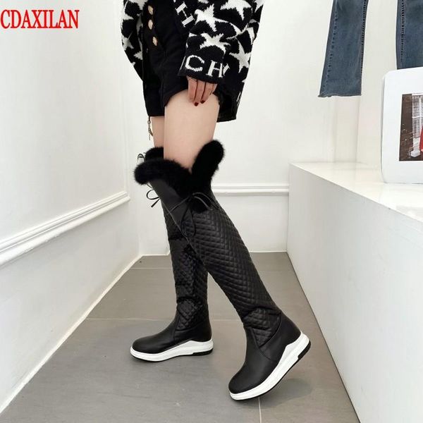 boots cdaxilan to snow women winter warm legs soft pu leather hair lace-up mid-heel over the-knee-boots with plush, Black
boots cdaxilan to snow women winter warm legs soft pu leather hair lace-up mid-heel over the-knee-boots with plush, Black