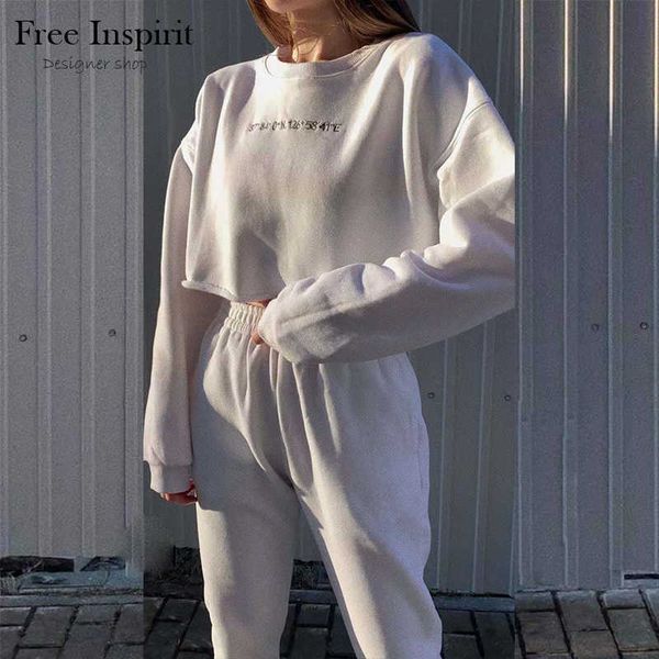 inspirit arrival casual woment's o-neck embroided words 100% cotton elastic waist loose full haren sports suit 210930, White
inspirit arrival casual woment's o-neck embroided words 100% cotton elastic waist loose full haren sports suit 210930, White