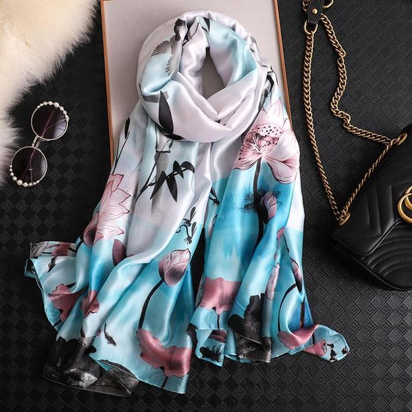 scarves fashion 2021 spring and summer women silk scarf print lady superior quality lotus shawl female beach headband muffler, Blue;gray
scarves fashion 2021 spring and summer women silk scarf print lady superior quality lotus shawl female beach headband muffler, Blue;gray
