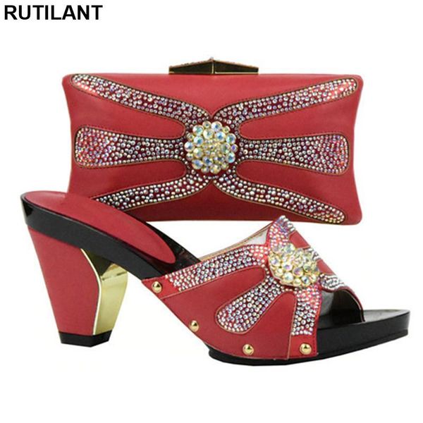 dress shoes red color italian ladies shoe and bag set decorated with rhinestone african for party in women high heels, Black
dress shoes red color italian ladies shoe and bag set decorated with rhinestone african for party in women high heels, Black