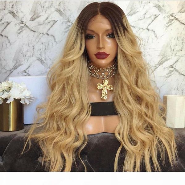 stock long blonde wig with dark roots ombre blonde lace front wig with baby hair heat resistant synthetic wigs for women, Black
stock long blonde wig with dark roots ombre blonde lace front wig with baby hair heat resistant synthetic wigs for women, Black
