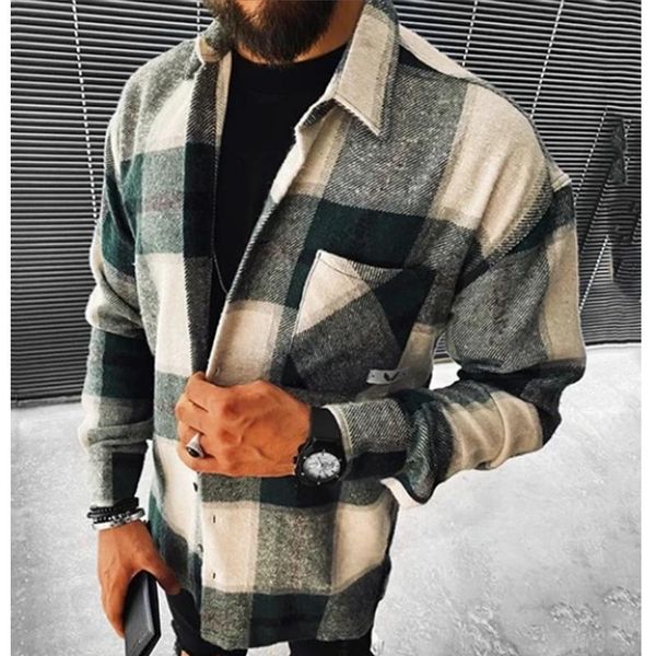 men's casual shirts mandylandy shirt fashion pocket autumn plaid long sleeve single breasted men, White;black
men's casual shirts mandylandy shirt fashion pocket autumn plaid long sleeve single breasted men, White;black
