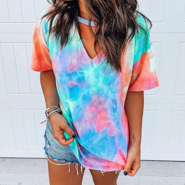 women's t-shirt summer tie dye print short t shirt women sleeve tee harajuku camiseta mujer streetwear femme, White
women's t-shirt summer tie dye print short t shirt women sleeve tee harajuku camiseta mujer streetwear femme, White