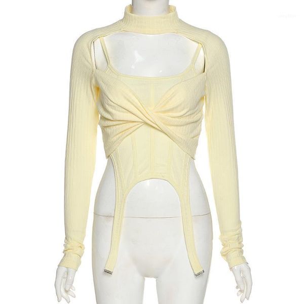 winter fashion women's long-sleeved round-neck hollow out t-shirt + sling two-piece set, Gray
winter fashion women's long-sleeved round-neck hollow out t-shirt + sling two-piece set, Gray