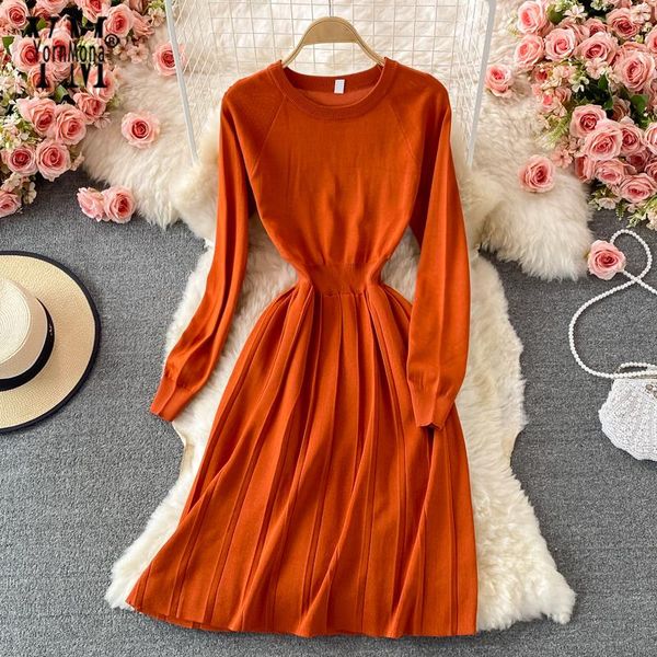 casual dresses yornmona fashion knitted 2021 autumn winter dress women long sleeve pleated female a-line, Black;gray
casual dresses yornmona fashion knitted 2021 autumn winter dress women long sleeve pleated female a-line, Black;gray