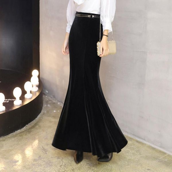 2021 new autumn high waist long maxi mermaid female vintage velvet elegant gold fine sheath skirts236 woov, Black
2021 new autumn high waist long maxi mermaid female vintage velvet elegant gold fine sheath skirts236 woov, Black