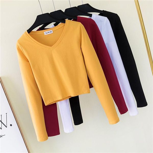 v neck basic t shirt women long sleeve crop 2021 spring tee shirt women korean style t-shirt cotton new short, White
v neck basic t shirt women long sleeve crop 2021 spring tee shirt women korean style t-shirt cotton new short, White