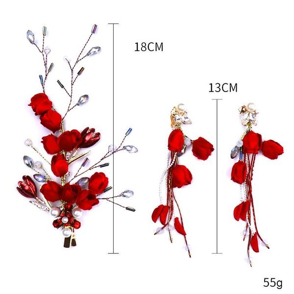 earrings & necklace vintage red rose pearl crystal bride hair pin and flower tassel clip set wedding accessories bridal jewelry bh, Silver
earrings & necklace vintage red rose pearl crystal bride hair pin and flower tassel clip set wedding accessories bridal jewelry bh, Silver