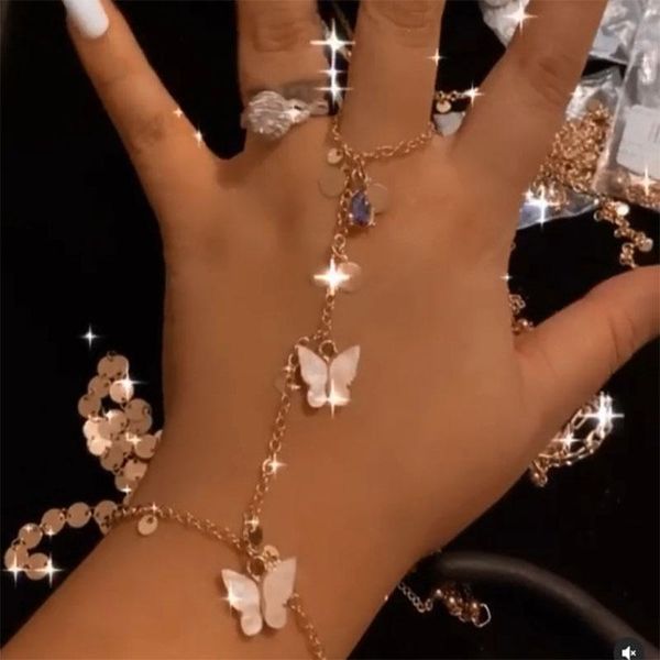 link, chain butterfly pendant finger bracelets for women fashion silver color geometry cute acrylic simple jewelry gifts, Black
link, chain butterfly pendant finger bracelets for women fashion silver color geometry cute acrylic simple jewelry gifts, Black