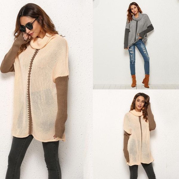 women long sleeves sweater loose knitted pullover jumper casual tunic streetwear, White;black
women long sleeves sweater loose knitted pullover jumper casual tunic streetwear, White;black