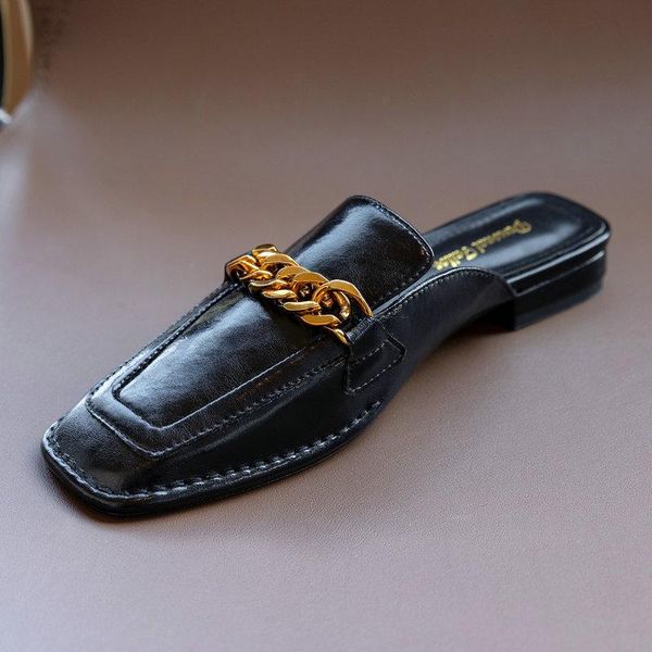 slippers muli shoes genuine leather women fashion daily leisure party cowhide women's plus size 40 female sippers, Black
slippers muli shoes genuine leather women fashion daily leisure party cowhide women's plus size 40 female sippers, Black