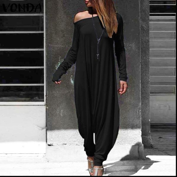 women rompers 2021 one shoulder long sleeve jumpsuits plus size bohemian autumn long pants loose elegant playsuits, Black;white
women rompers 2021 one shoulder long sleeve jumpsuits plus size bohemian autumn long pants loose elegant playsuits, Black;white