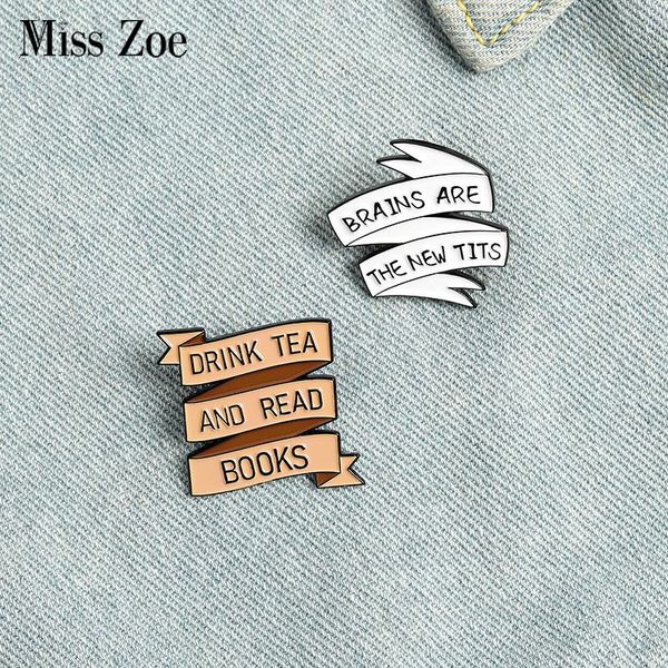 pins, brooches fun banner enamel pins drink tea and read brains are the tits bag clothes lapel pin badge jewelry gift for friends, Gray
pins, brooches fun banner enamel pins drink tea and read brains are the tits bag clothes lapel pin badge jewelry gift for friends, Gray