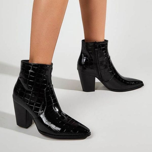 boots 2021 women ankle chaussure short booties gladiator pu leather high heels pump pointed toe shoes woman zapatos mujer sapato, Black
boots 2021 women ankle chaussure short booties gladiator pu leather high heels pump pointed toe shoes woman zapatos mujer sapato, Black