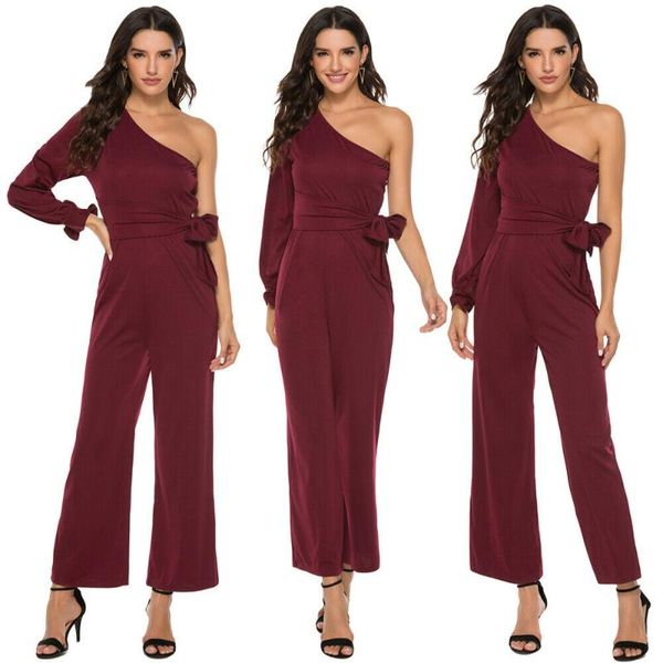 women's jumpsuits & rompers women one shoulder jumpsuit wide leg pants trousers belt casual clubwear party overalls solid color outfits, Black;white
women's jumpsuits & rompers women one shoulder jumpsuit wide leg pants trousers belt casual clubwear party overalls solid color outfits, Black;white
